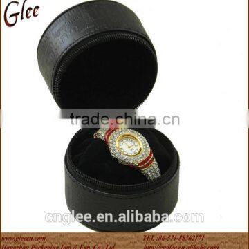 Black pu single watch travel display box