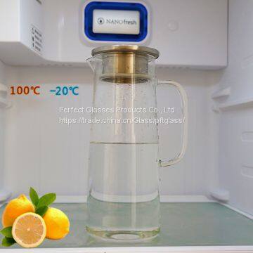 Big Volume Glass Bottle Glass Jug Glass Decanter With Memtal Cap for Kitchen Resturant and Hotel photo-2