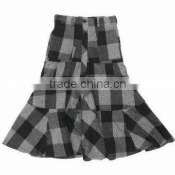 Cotton Flare Hem Yarn Dyed School Uniforms Plaid Skirts photo-2