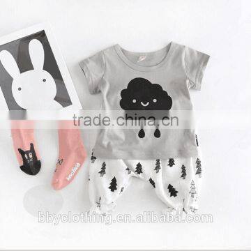 Cheap Unisex Innovative Cloud and Particle Rain Printer Baby t Shirt photo-2