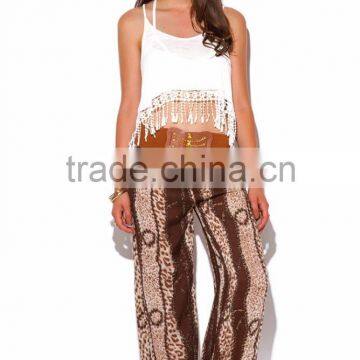 New Style Fashion Animal Print Boho Wide Leg Women's Pants photo-2