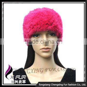 CX-E-10G Knitted Women Head Scarf Mink Fur Stretch Elastic Headband photo-4