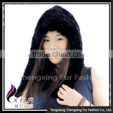 CX-C-243A Fur Hooded Scarf Winter Fur Hat Earmuff Fur Hats And Scarves