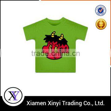 Hot sale bright green cartoon new summer kids fashion t-shirt