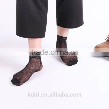 WS-33 Women Lace Ruffle Ankle Sock Soft Comfy Sheer Silk Cotton Elastic Mesh Knit Frill Trim Transparent Women's Socks photo-5