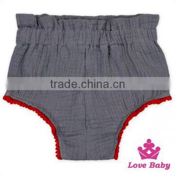Wholesale Soft Infant Clothes Navy Plain Color Lace Free PP Pants Newborn Baby Boy Beach Shorts Type Diaper photo-4