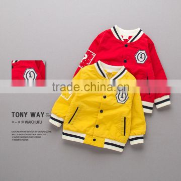 S16363A children coats hot sale baby boys and girls baseball jacket