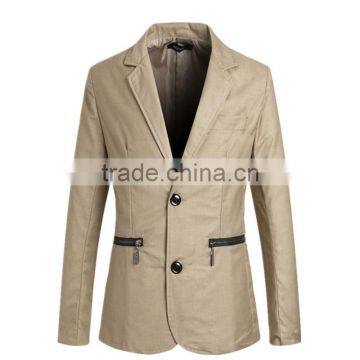 1pc Hot Sale With Zipper Pattern Turn Down Callor Long Sleeve Cotton and Polyester Bussiness Blazer photo-4