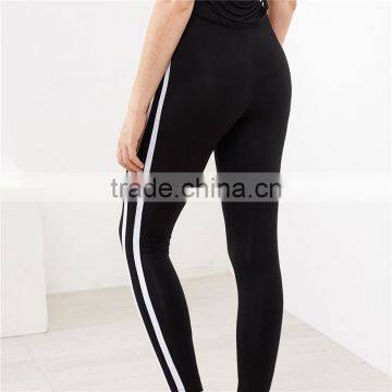2018 Women Sports Stretchy Drawstring Waist Side Striped Leggings photo-3