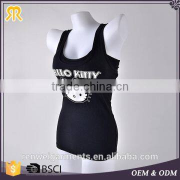 Custom Cute Cartoon Sexy Black Hot Girl Vest Women Plain Camisole photo-2