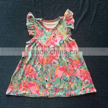 Mjy-129 Flamingo Flutter Dress Wholesale Baby Frocks Design Kids Summer Dresses Baby Frocks Designs Pictures Children Frocks photo-2