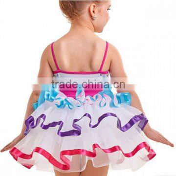 New Arrival Kids Ballet Dress-muti-color Sequin Three Color Ribbon Edged Puffy Kids Skirts photo-2
