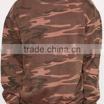 All-over Camouflage Print Crew Neck Camo Sweatshirt photo-2