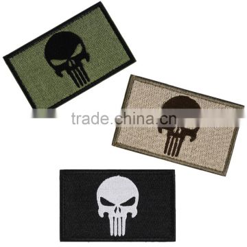 Punisher Skulls Rectangle Embroidery Trim Tactical Patch Armbands Shoulder Badg 2015 Fashion