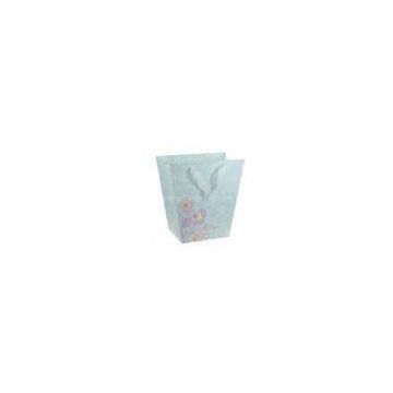 Ribbon handle Varnishing, color UV stamping, Die cut CYMK Printed Paper Carrier Bags