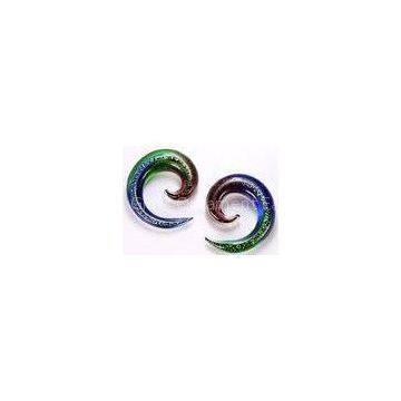 Lampwork Industrial ear labret Glass Piercing Jewelry , swirls tapers