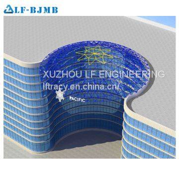 Full assembly space frame dome shopping mall roof