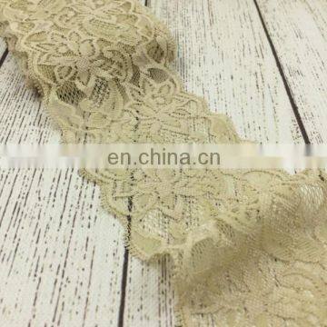 Nylon Spendex Elastic Lace By Yard For Headbands Headwrap 3" Stretchy Floral Lace Trim photo-6