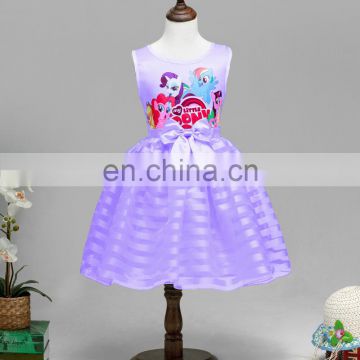 2016 Frozen Elsa Girl Party Dress , The new children dress roses Frozen Elsa ANNA Dress Cartoon pony BOLI pony 27312