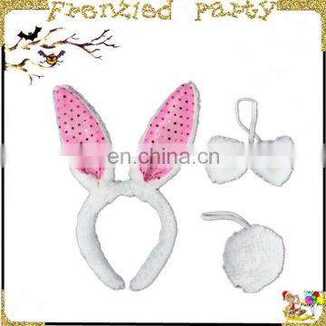 latest plush bunny Ears Tail Bow party headband FGHD-0045