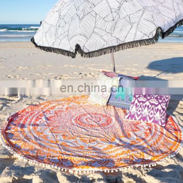 72" Indian Roundie Round Sun Yoga Mandala Hippie Tapestry Beach Throw Towel Yoga Mat Bohemian Art