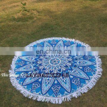 Mandala tapestry hippie beach throw yoga mat Beach roundie wholesaler from india