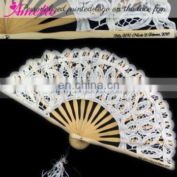 Personalized Print Logo Lace Fan Gifts Christian Wedding Gifts for Guests