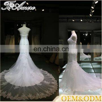 Newest custom fashion sexy elegant see through bridal gowns ball mermaid wedding dress