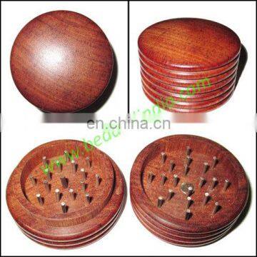 Handmade wooden smoking herb grinder with magnet, size : 29x46mm