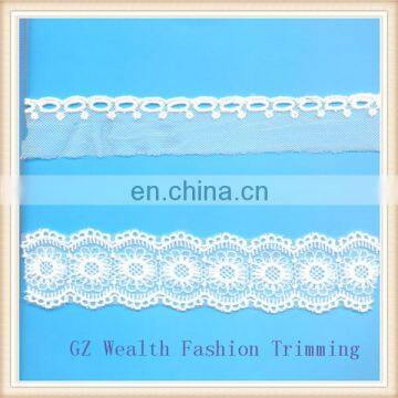 White embroidery cotton crochet lace trims