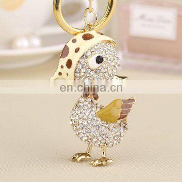 HOT SALE PREMIUM ANIMAL DAISY DIAMOND PRETTY CRYSTAL DUCK KEYCHAIN