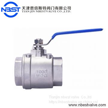 ISO Thread End 1000PSI 316 Stainless Steel Two Piece Ball Valve