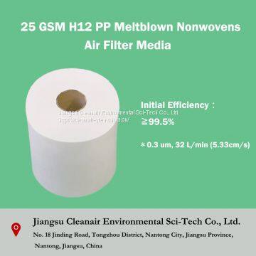 20 GSM H12 PP Meltblown Nonwovens Air Filter Media