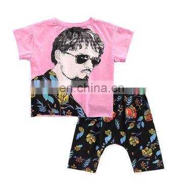 Fashionable boy's new summer children's handsome suit children's clothes baby clothing suit