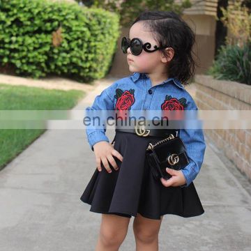 Toddler Infant Baby Girls Clothes Sets 2pcs Flowers Blouses + Skirts Outfits