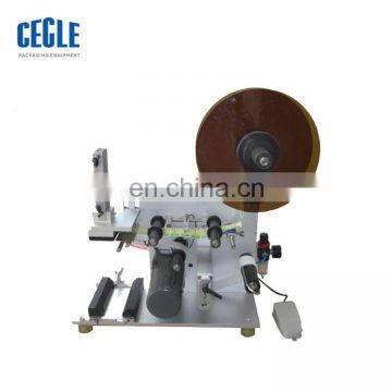 CECLE manual labeler for square disinfectant bottle , hand sanitizer labeling machine for alcohol bottle