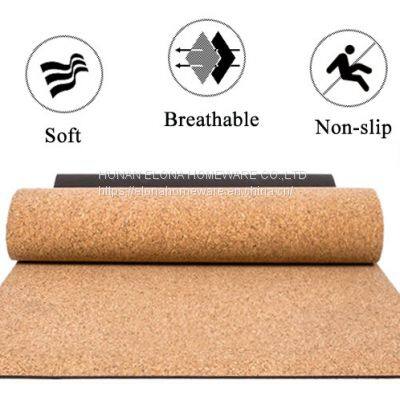 Rubber Cork Yoga Mat Eco Friendly Non Slip Natural Factory Price Custom OEM Logo Printing photo-5