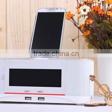 Hotel alarm clock wireless bluetooth speaker docking with fm radio