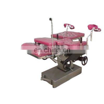 High quality Medical equipment Manual maternity hydraulic gynecological bed obstetric delivery table for Hospital