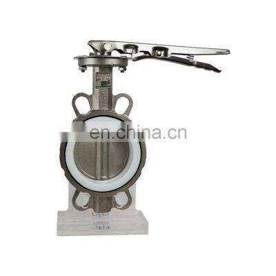 Tyco Valve Stainless Steel 304 316  PTFE Seat Wafer Manual Butterfly Valve