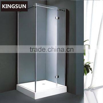 Square Acrylic Tray Aluminium Alloy Frame Corner Shower Stalls Glass Shower Enclosures