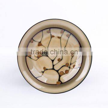 16-piece Reactive Glaze Stoneware Dinnerware Set With Painted Buds photo-2