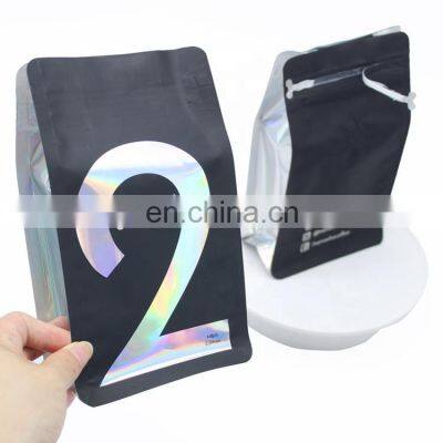 Customizable Design Storage Reusable Printed Packaging Ziplock Zipper Slider Matt Black Coffee Bag