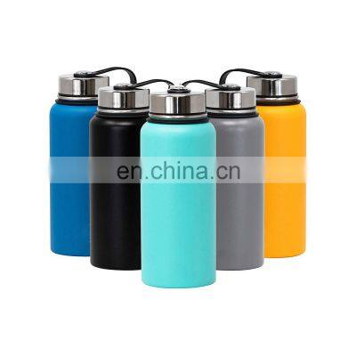 32oz Water Bottle Vacuum Insulated Stainless Steel Water Bottles Keep Cold Hot Leak Proof Wide Mouth Lid Stainless Steel