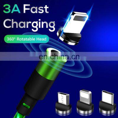 Led Luminous Lighting Mobile Phone Fast Charging Usb Magnetic Data Cable