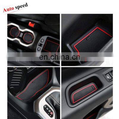 Door Mats Gate Slot Mat Cup Pads Red 16PCS FFor Jeep Wrangler JK photo-2