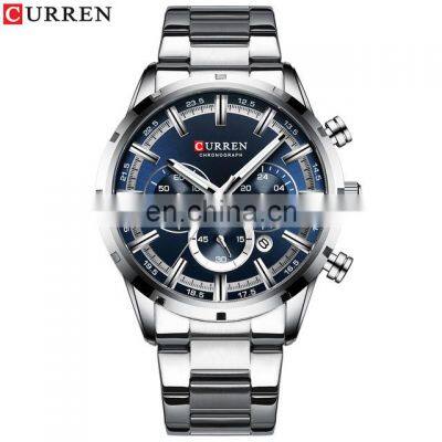 CURREN 8355 Newest Black Stainless Steel Quartz Wrist Watch For Men 24 Hours Display Watches Wholesale photo-2