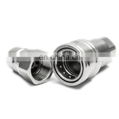 HOLMBURY Stainless Steel Hydraulic Quick Disconnect Couplers With Groove Plug for Agriculture machine