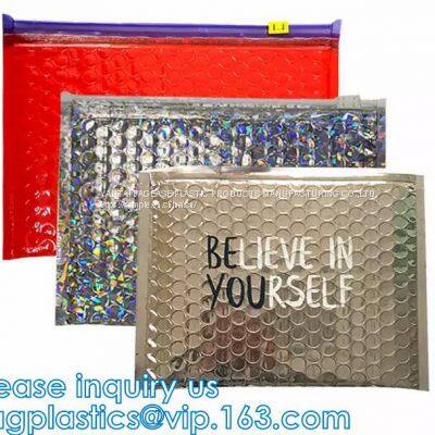 Recyclable Reusable PE Bubble Zipper Bag Slider Bag For Cosmetic Lash Goods Package US Free Shipping Cosmetic Makeup photo-3