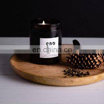 private label custom home decoration healing crystal used luxury glass candle jars soy wax scented candles with lid